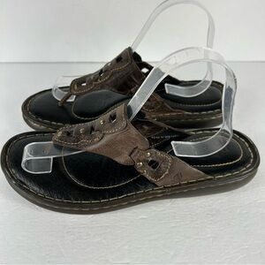 💕 Born Brown Leather Sandals 10